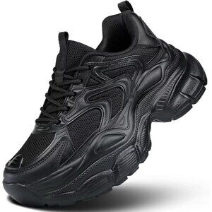 All-Black Women's Chunky Athletic Sneakers